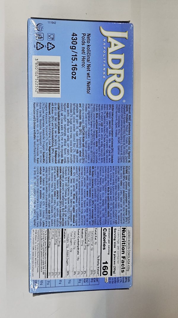 Jardo Napolitanke Wafer Kokos- Cokolada 430g - Image 3