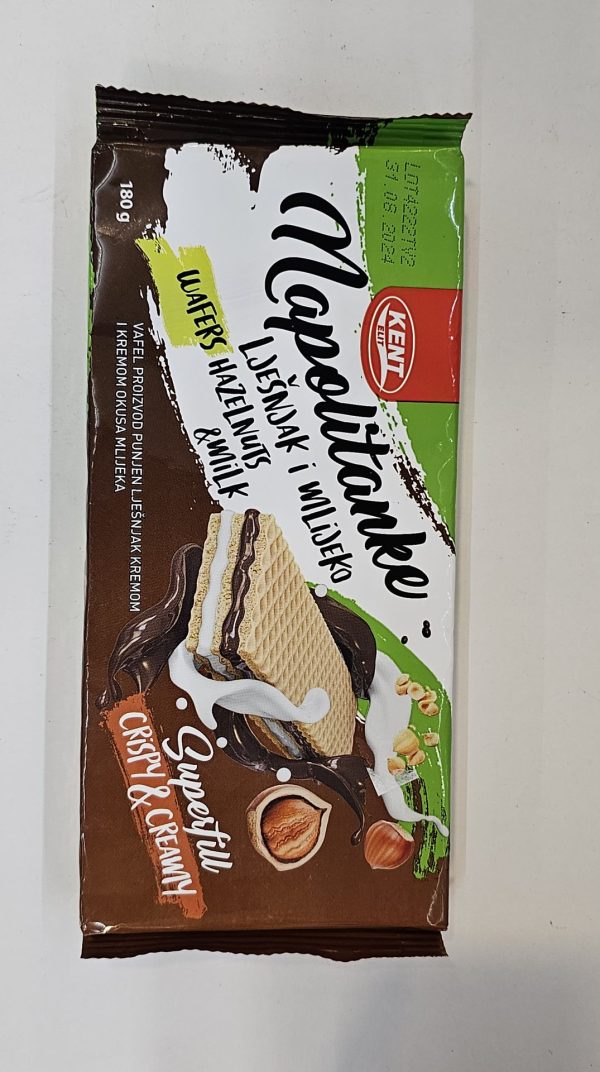 Kent Napolitanke Wafers Hazelnuts & Milk 180g