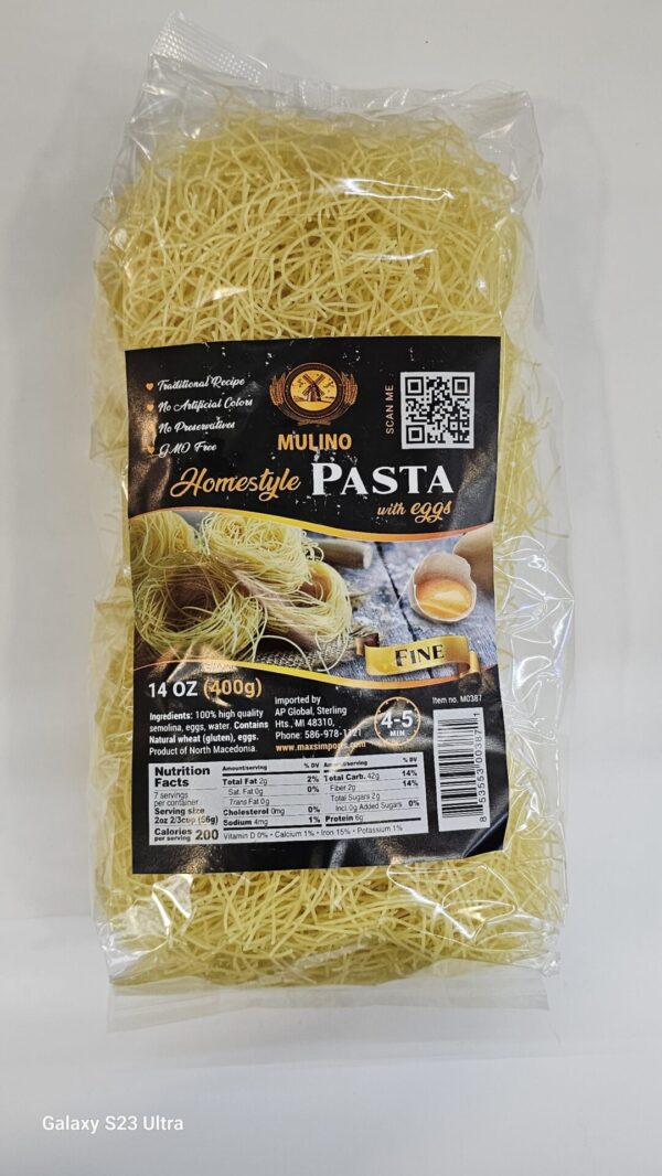 Mulino Homestyle Pasta With Eggs Fine 400g