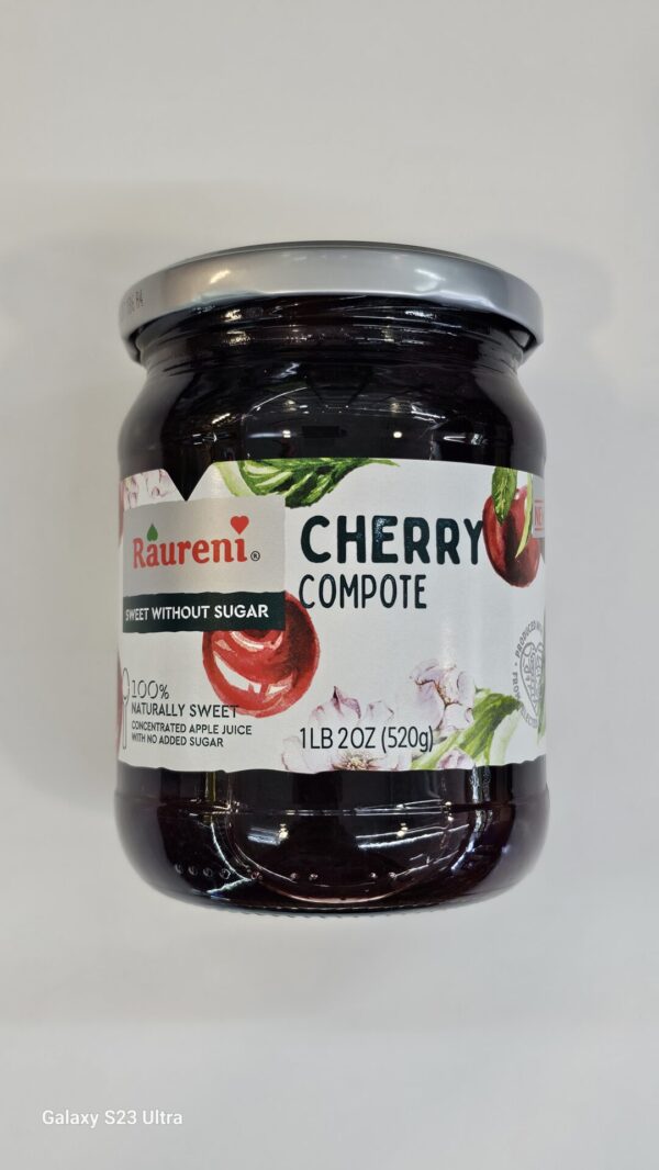 Raureni Cherry Compote 100% Natural Sweet 520g