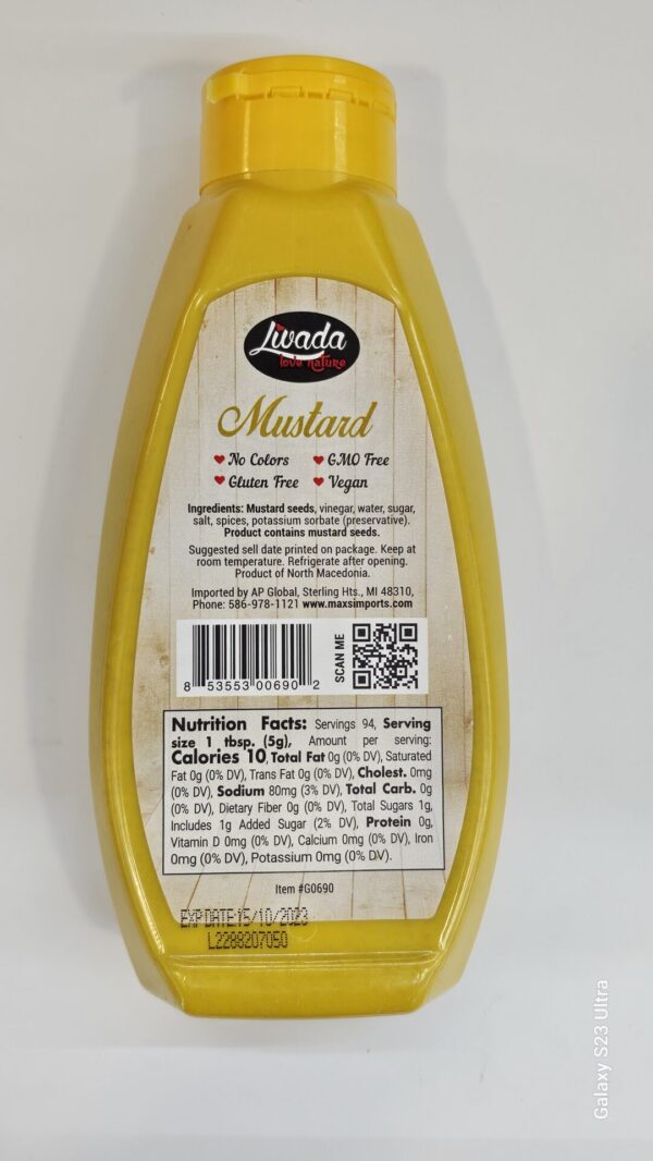 Livada Mustard All Natural 470g - Image 3