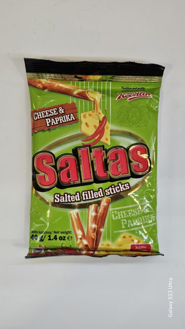 Saltas Pretzel Sticks With Cheese And Paprika Fill 40g