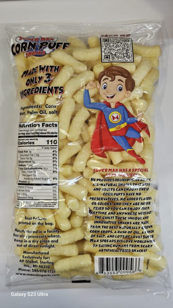Super Max Corn Puff Snacks 100% Natural 85g - Image 3