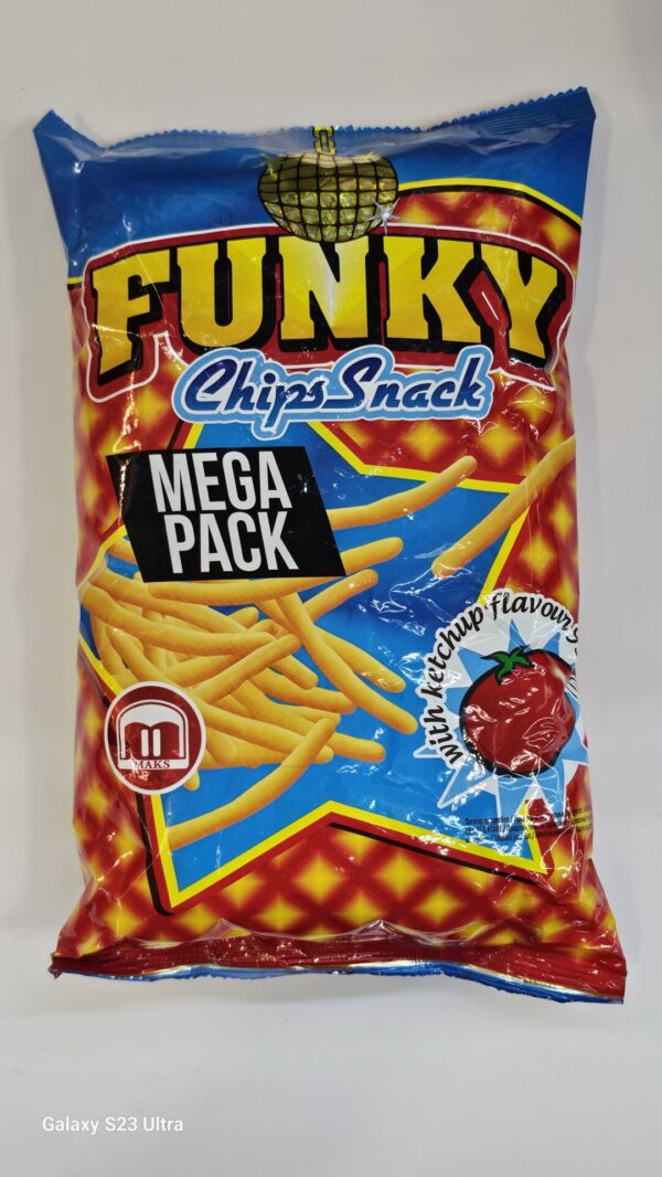 Funky Chips Snack With Ketchup Flavour Sticks 95g