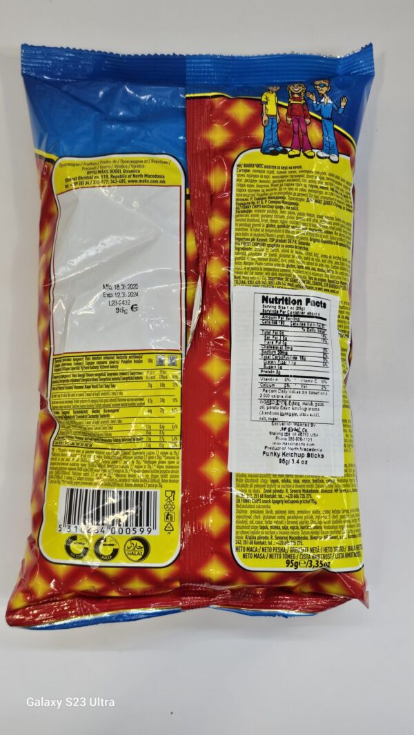 Funky Chips Snack With Ketchup Flavour Sticks 95g - Image 3