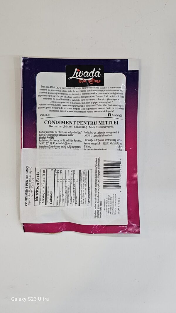 Livada Romanian Mititei Seasoning 20g - Image 3