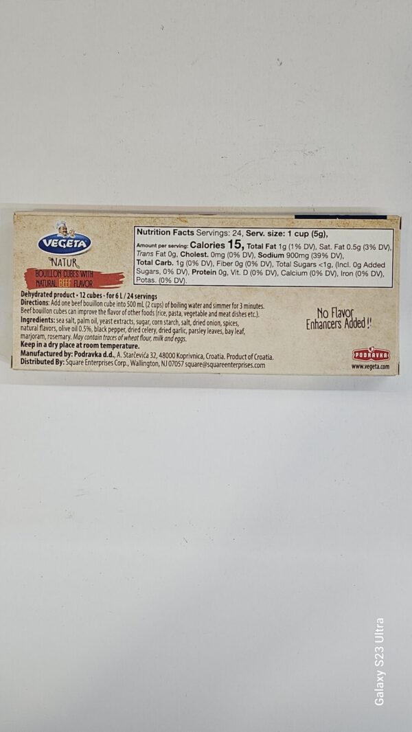 Vegeta Bouillon Cubes Natural Beef Flavor 120g - Image 3