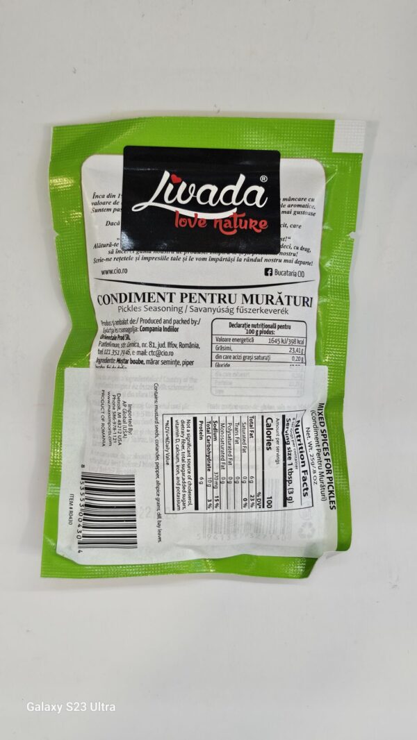 Livada Condiment Pentru Muraturi Pickles Seasoning 25g - Image 3