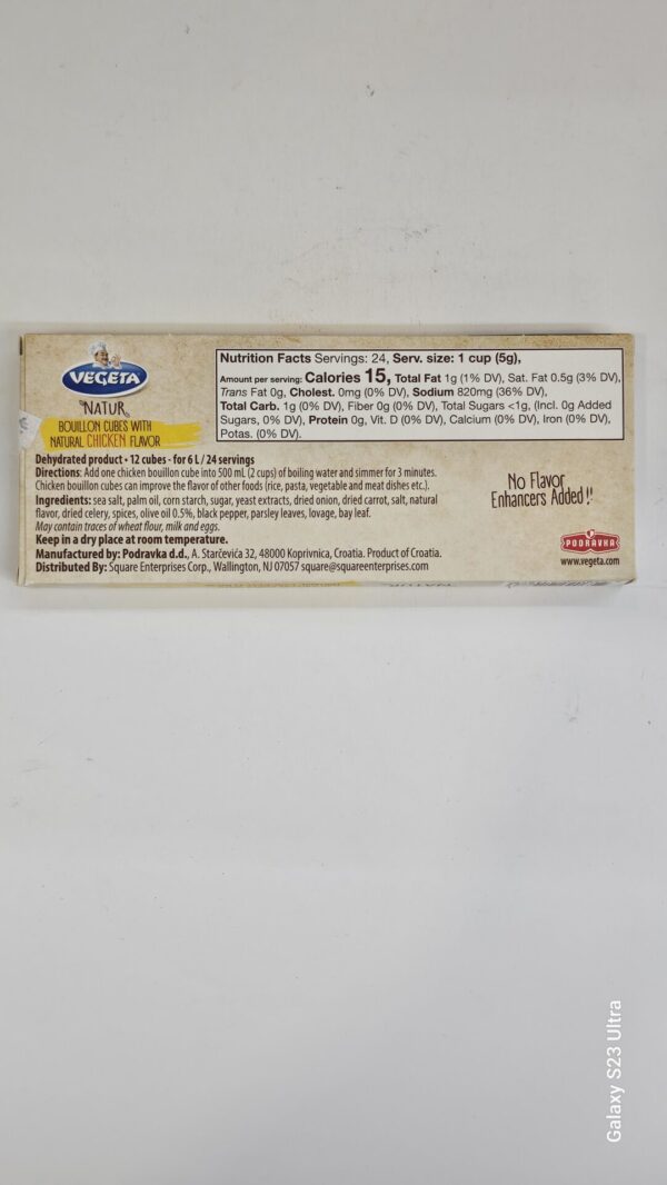 Vegeta Natur Bouillon Cubes With Chicken Flavor 120g - Image 3