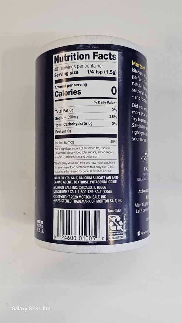 Morton Iodized Salt 737g - Image 3