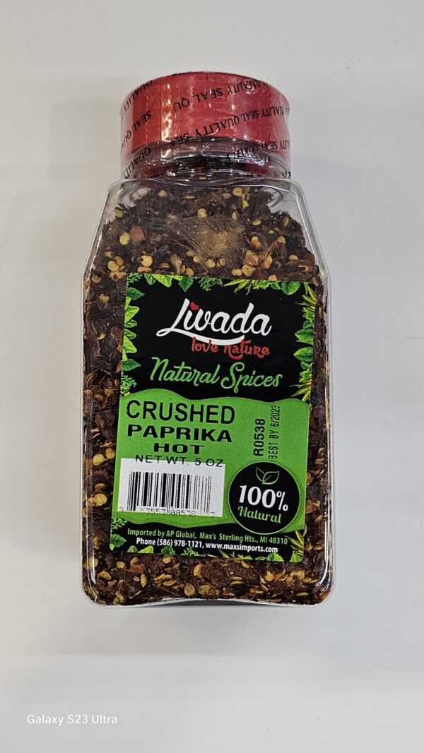 Livada Natural Spices Crushed Paprika Hot 5oz
