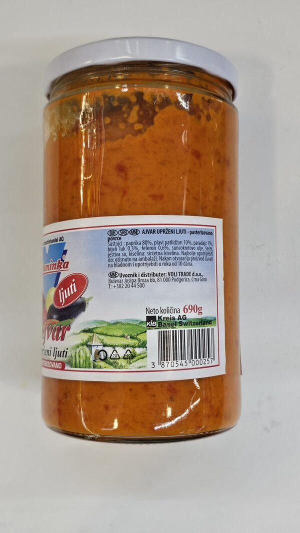 Vitaminka Ljuti Ajvar Uprzeni Ljuti Pasterizovano 690g - Image 3