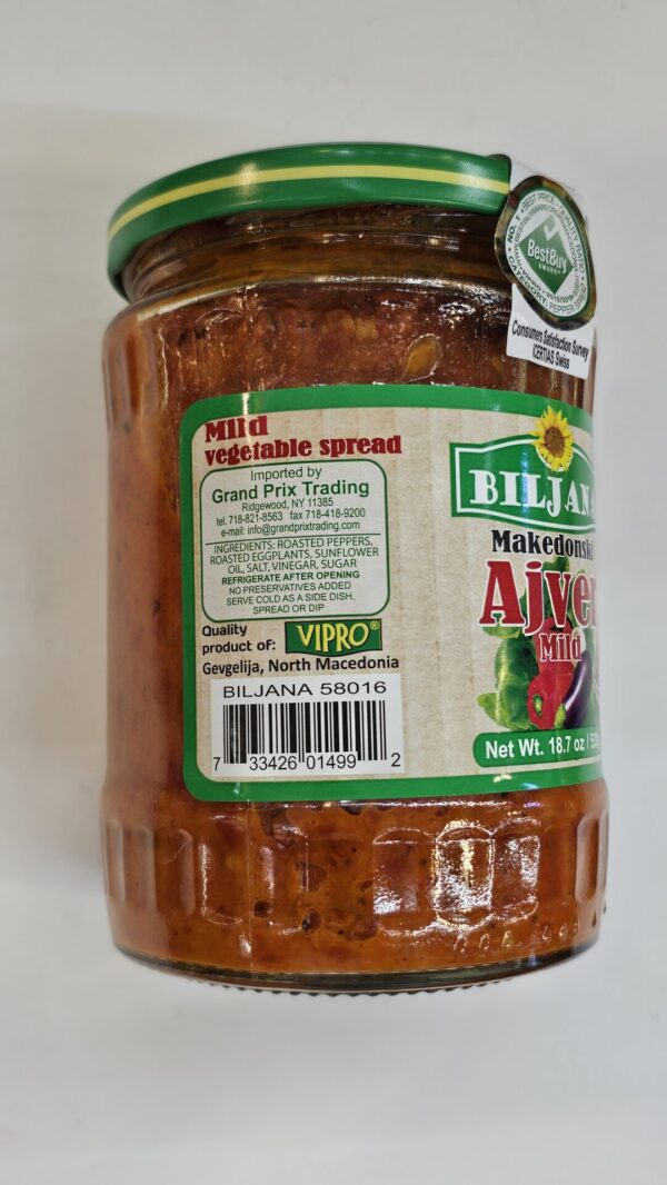 Biljana Makedonski Ajver Mild Vegetbale Spread 530g - Image 3