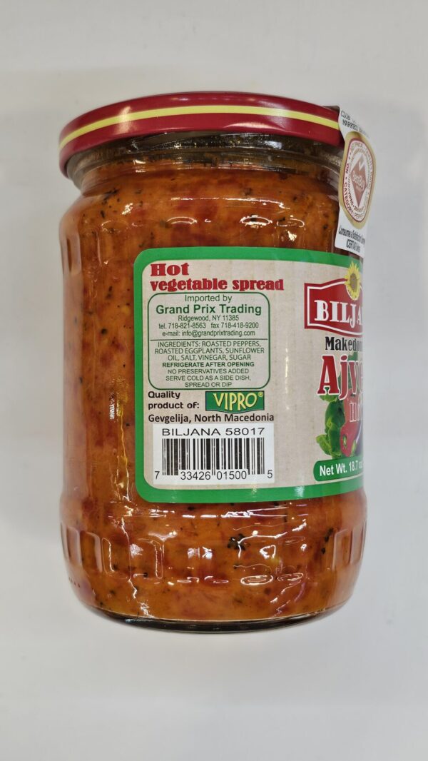Biljana Makedonski Ajver Hot Vegetable Spread 530g - Image 3