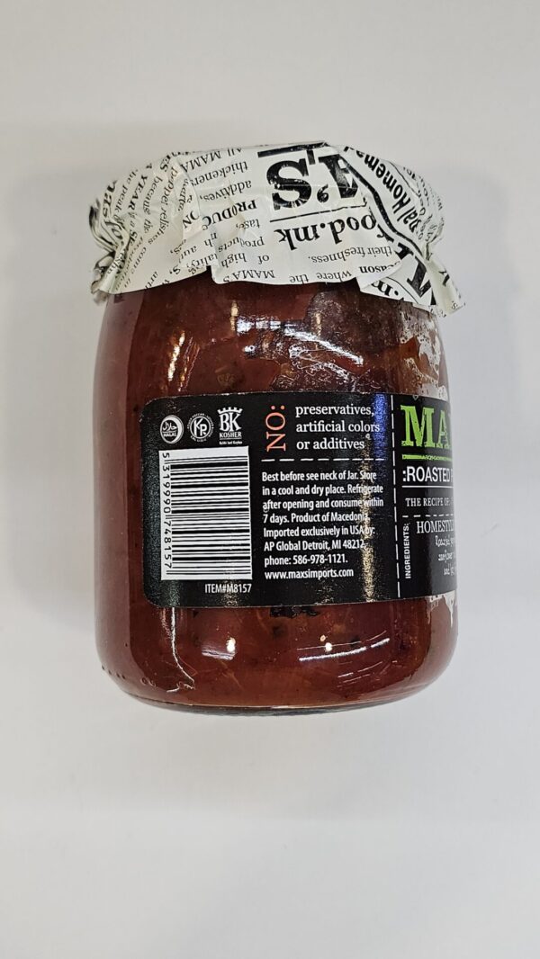 Mama's Roasted Pepper Salsa Homestyle Lutenica 19oz - Image 3