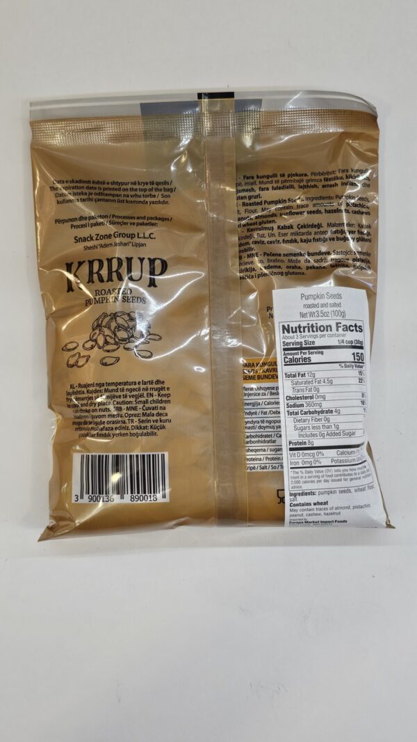 Krrup Roasted Pumpkin Seeds & Salted 100g - Image 3