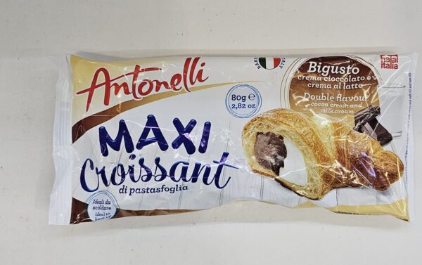 Antonelli Maxi Croissant Double Flavour Cocoa Cream & Milk Cream 80g