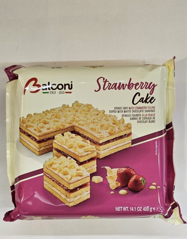 Balconi Strawberry Cake Topped With Chocolate Shaving 400g