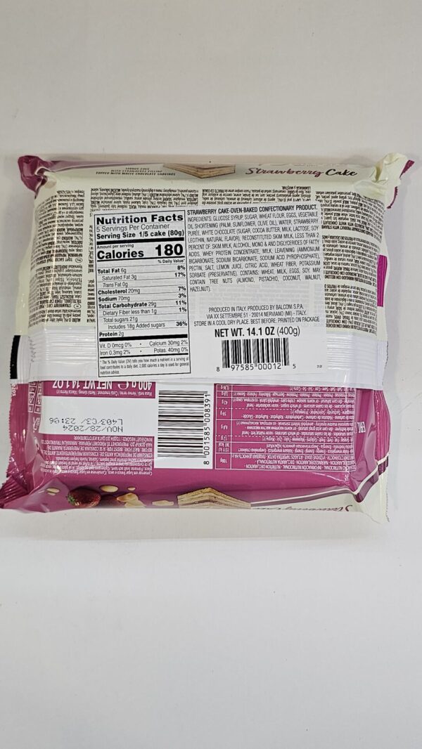 Balconi Strawberry Cake Topped With Chocolate Shaving 400g - Image 3