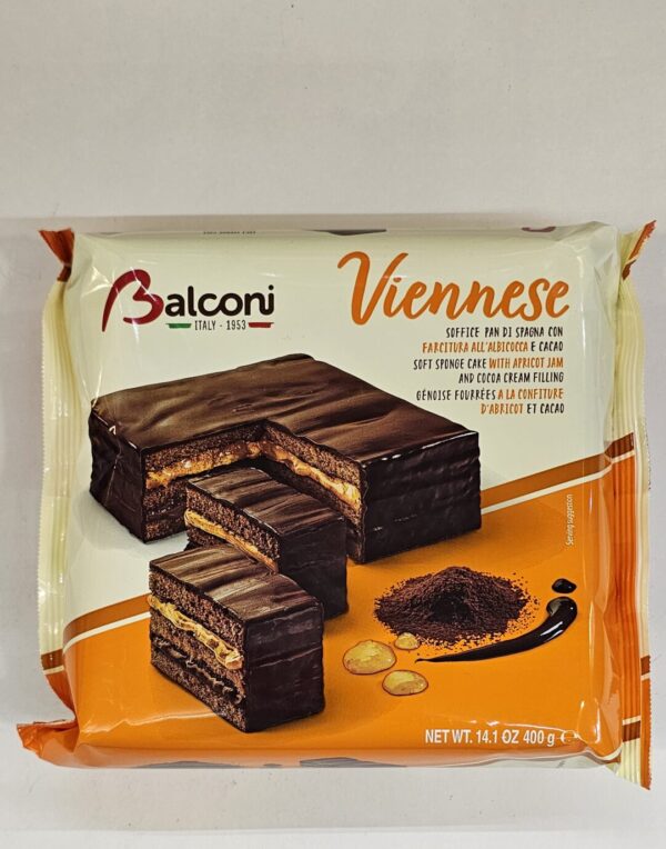 Balconi Viennese With Apricot Jam & Cocoa Cream Filling 400g