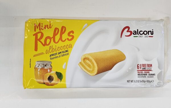 Balconi Mini Rolls Apricot Jam Filling 180g
