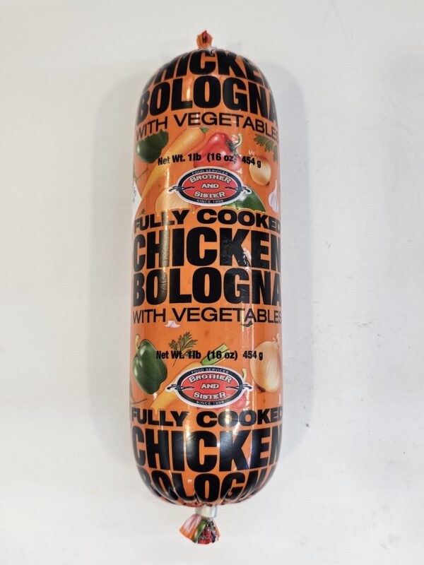 Brother And Sister Fully Cooked Chicken Bologna With Vegetables 454g