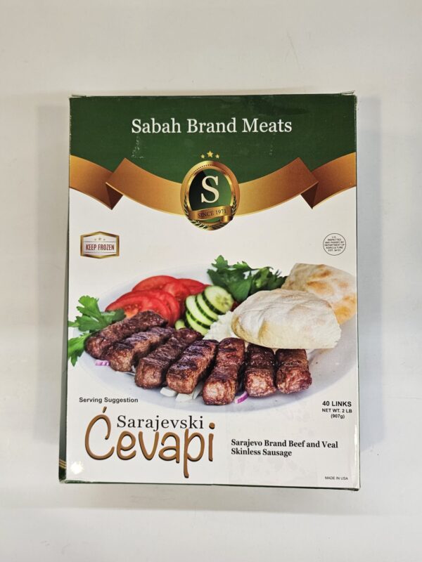 Sabah Brand Meats Sarajevski Cevapi Beaf & Veal Skinless Sausage 907g