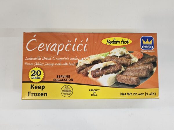 Emsa Medium Hot Frozen Skinless Sausage Made With Beef 1.4lb