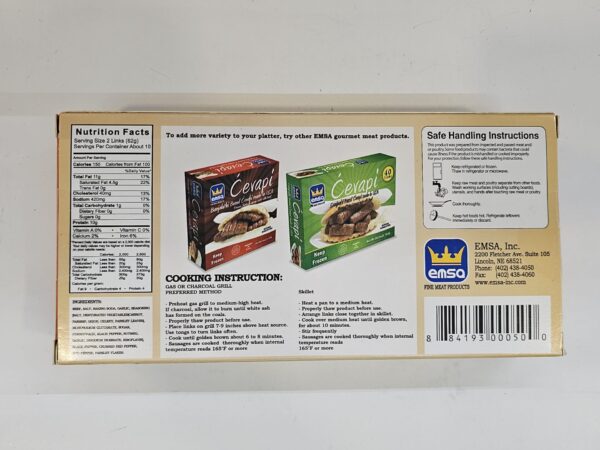 Emsa Medium Hot Frozen Skinless Sausage Made With Beef 1.4lb - Image 3