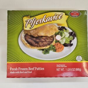Pljeskavice Fresh Frozen Beef Patties Made With Beaf & Veal 680g