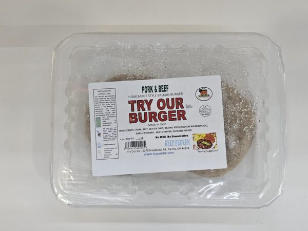 TOI Homemade Style Balkan Burger Pork & Beef 4pc 1lb