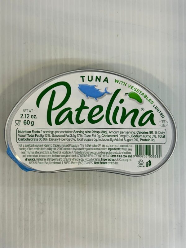 Tuna Patelina With Vegetables Lenten 60g