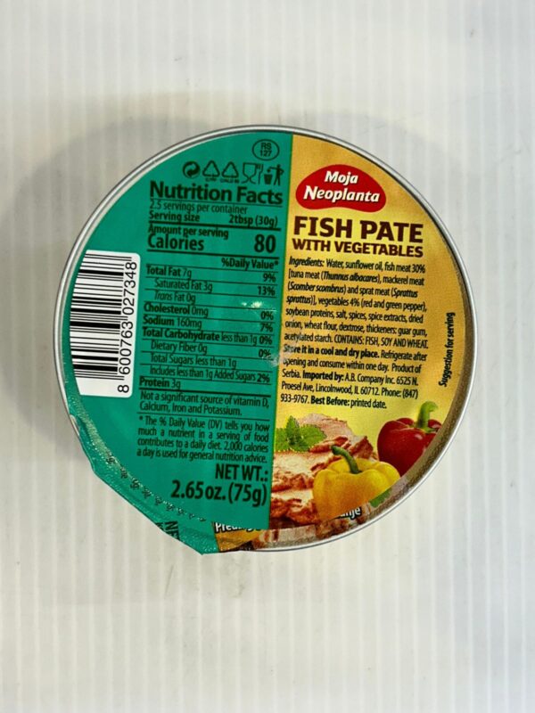 Moja Neoplanta Fish Pate With Vegetables 75g
