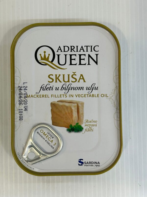 Adriatic Queen Skusa Mackerel Fillets In Vegetable Oil