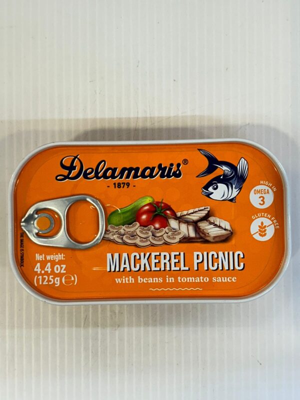 Delamaris Mackerel Picnic With Beans In Tomato Sauce 125g
