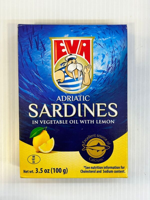 Eva Adriatic Sardines In Vegetable Oil With Lemon 100g