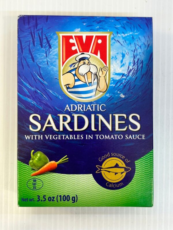 Eva Adriatic Sardines With Vegetables In Tomato Sauce 100g