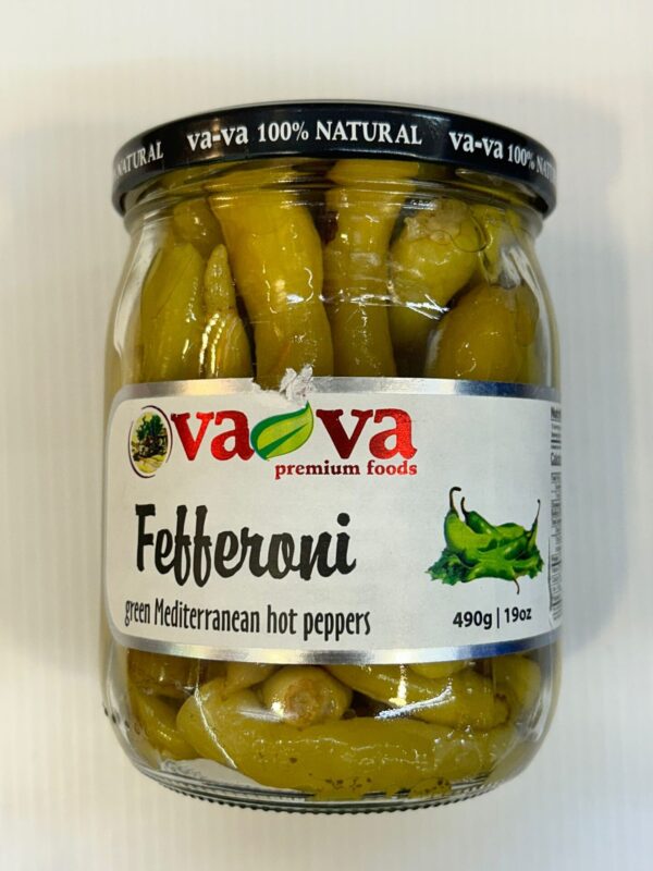 Va-Va Fefferoni Green Mediterranean Hot Peppers 490g