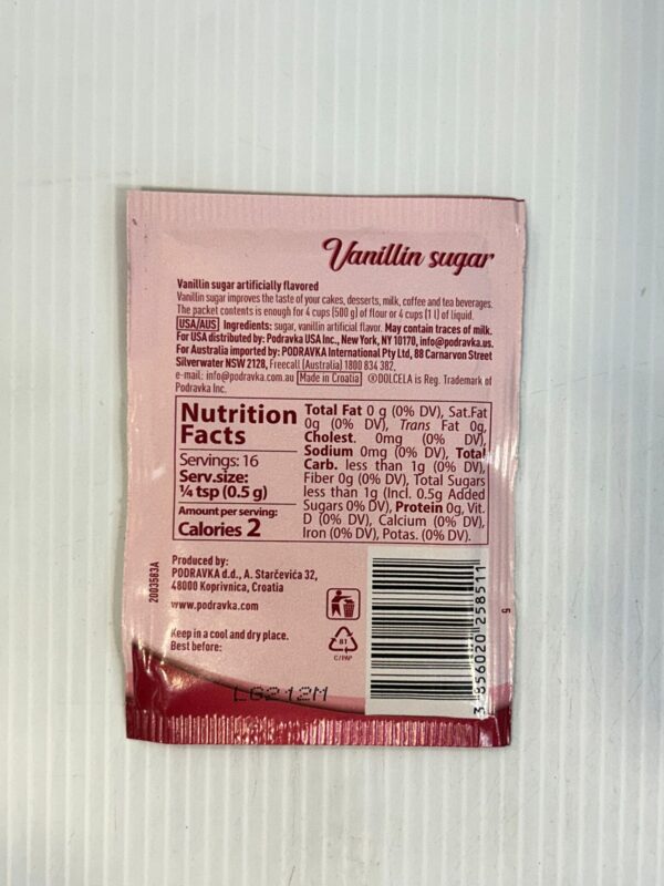 Dolcela Vanillin Sugar 8g - Image 3