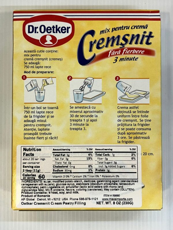 Dr. Oetker Mix Pentru Crema Cremsnit Fara Fierbere 230g - Image 3