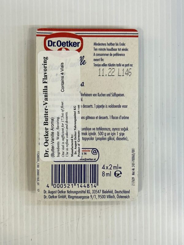 Dr. Oetker Butter-Vanilla Flavoring 8ml