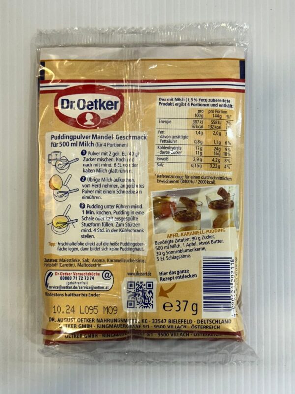 Dr. Oetker Original Pudding Mandel Geschmack 37g - Image 2