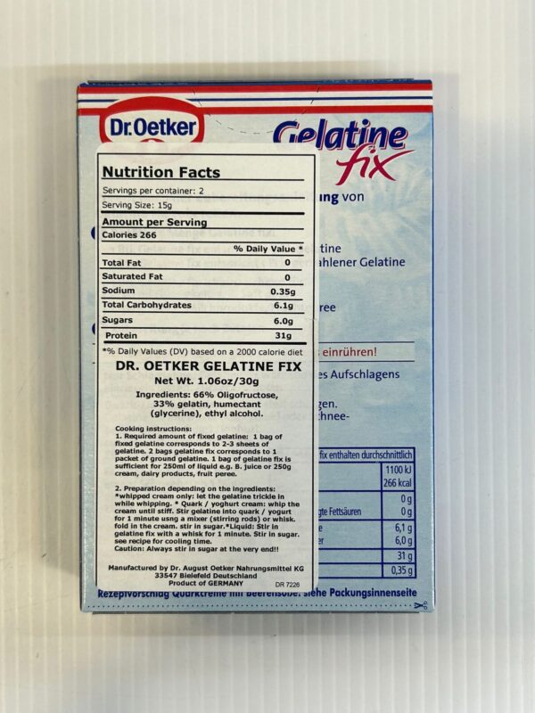 Dr. Ooetker Gelatine Fix 30g - Image 3