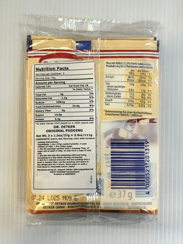 Dr. Oetker Original Pudding Sahne Geschmack 111g - Image 2