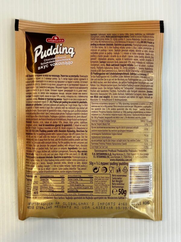 Vitaminka Pudding Chocolate Flavour 50g - Image 2