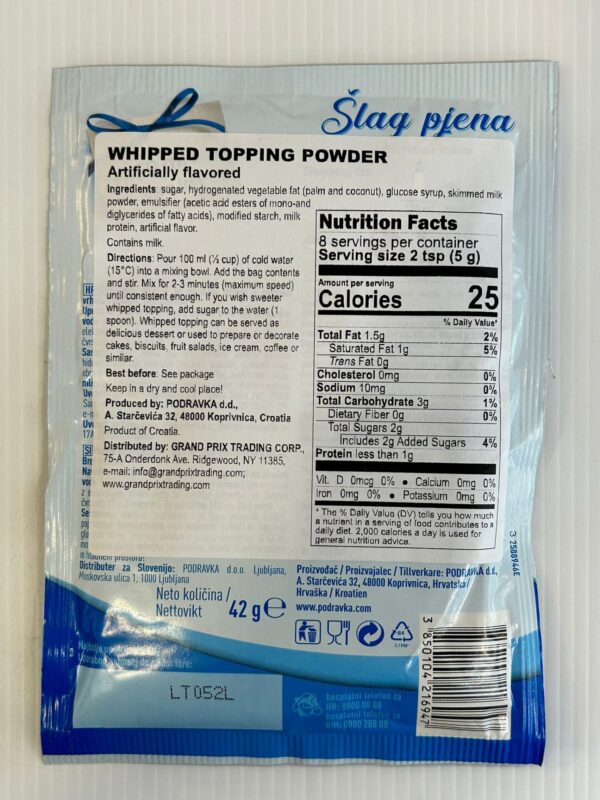Dolcela Slag Pjena Whipped Topping Powder 42g - Image 2