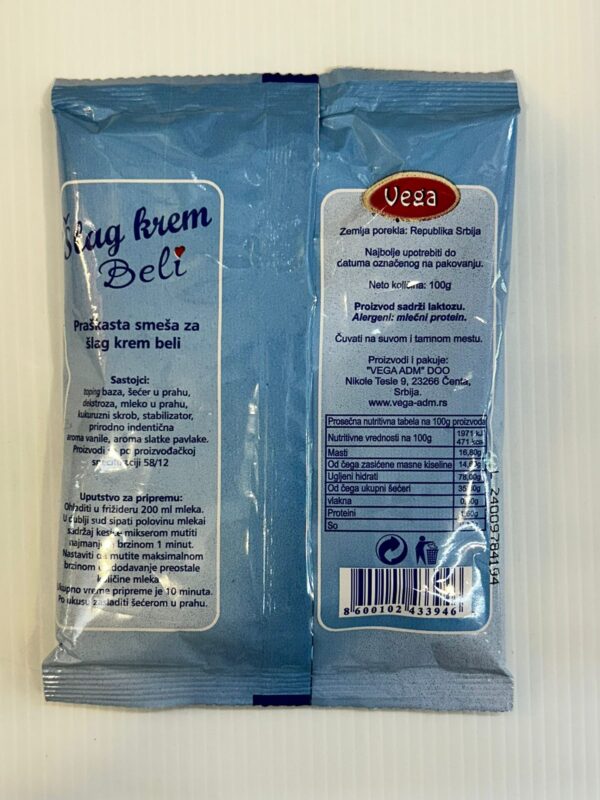 Vega Slag Krem Beli 100g - Image 2