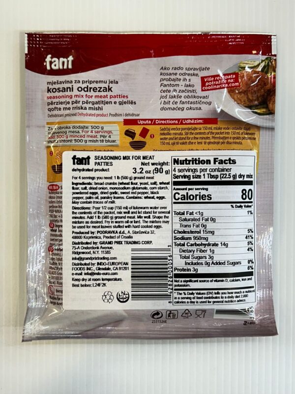 Fant Seasoning Mix For Meat Patties 90g - Image 2