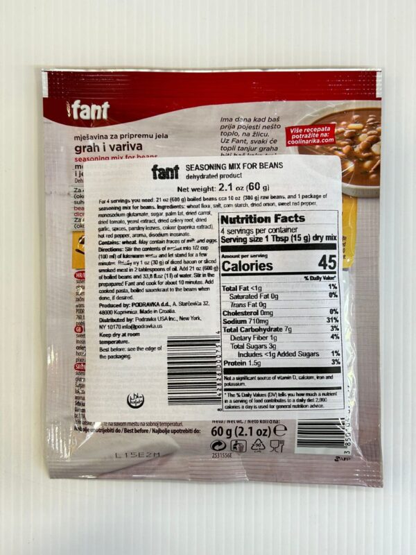 Fant Seasoning Mix For Beans 60g - Image 3