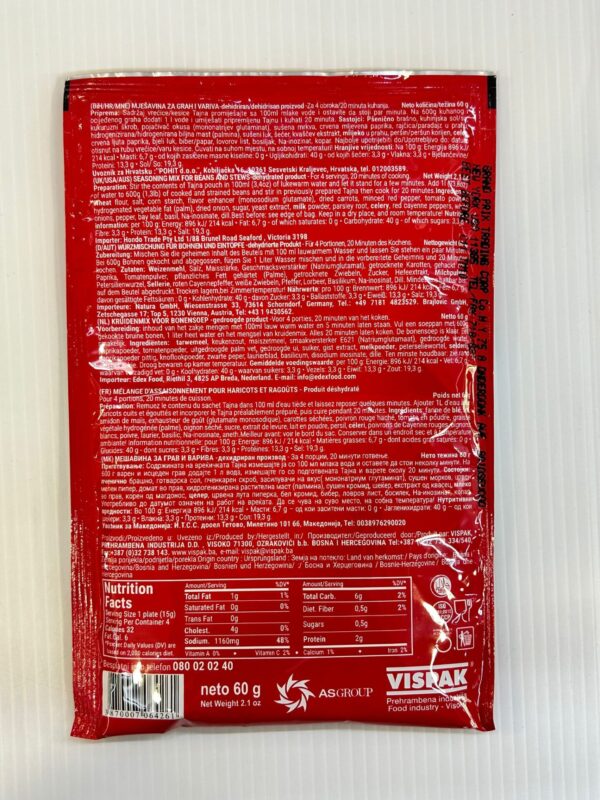 Vispak Tajna Seasoning Mix For Beans And Stews 60g - Image 2